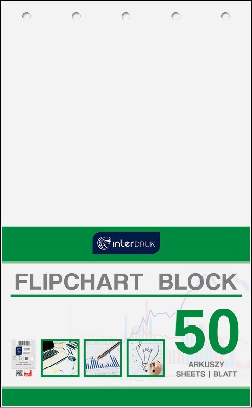 FLIPCHART PAPER 640X1000 50 SHEETS PLAIN INTERPRINT 174428
